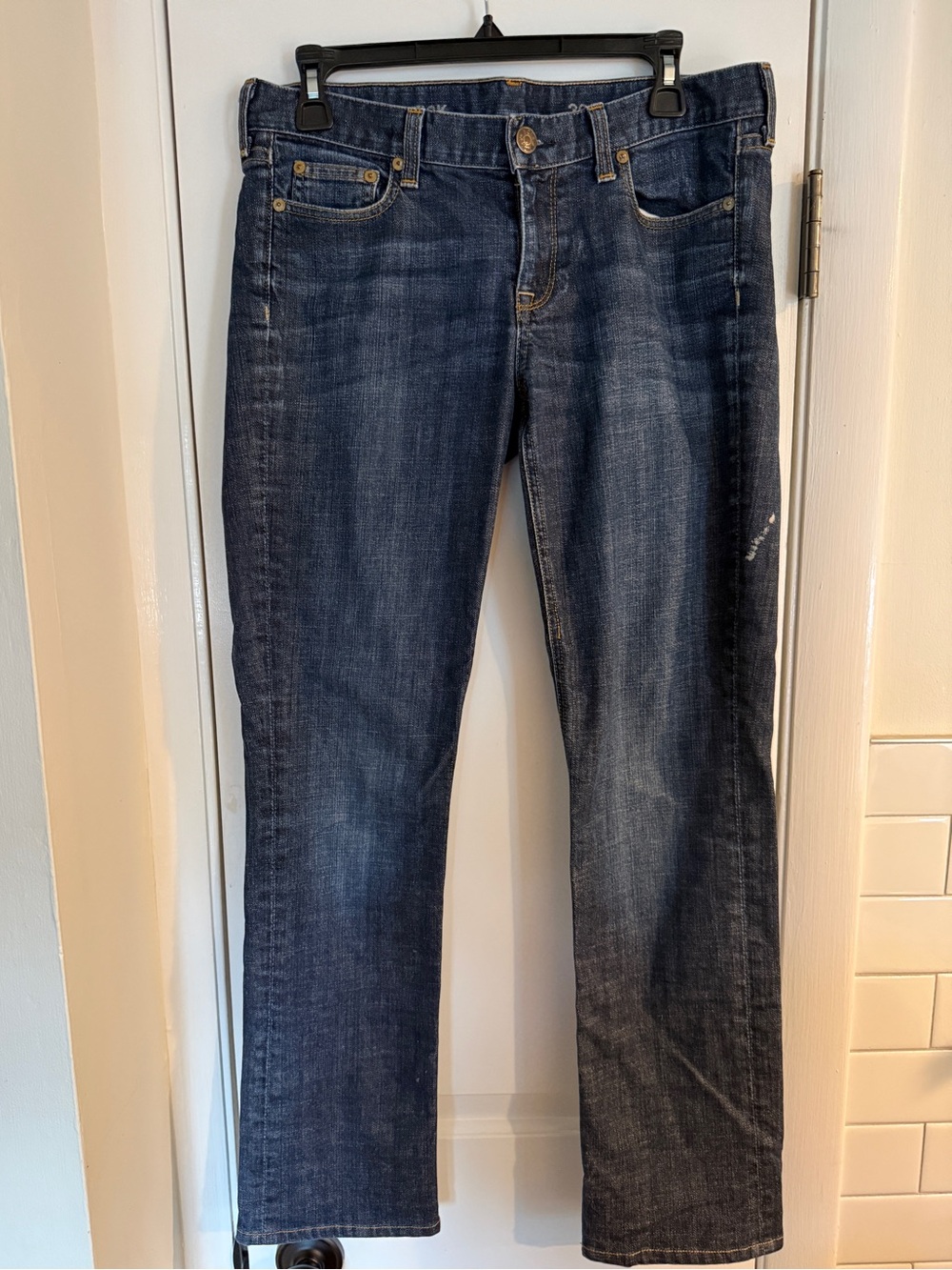J. Crew Dark Wash Women's Straight-Leg Jeans - Blue